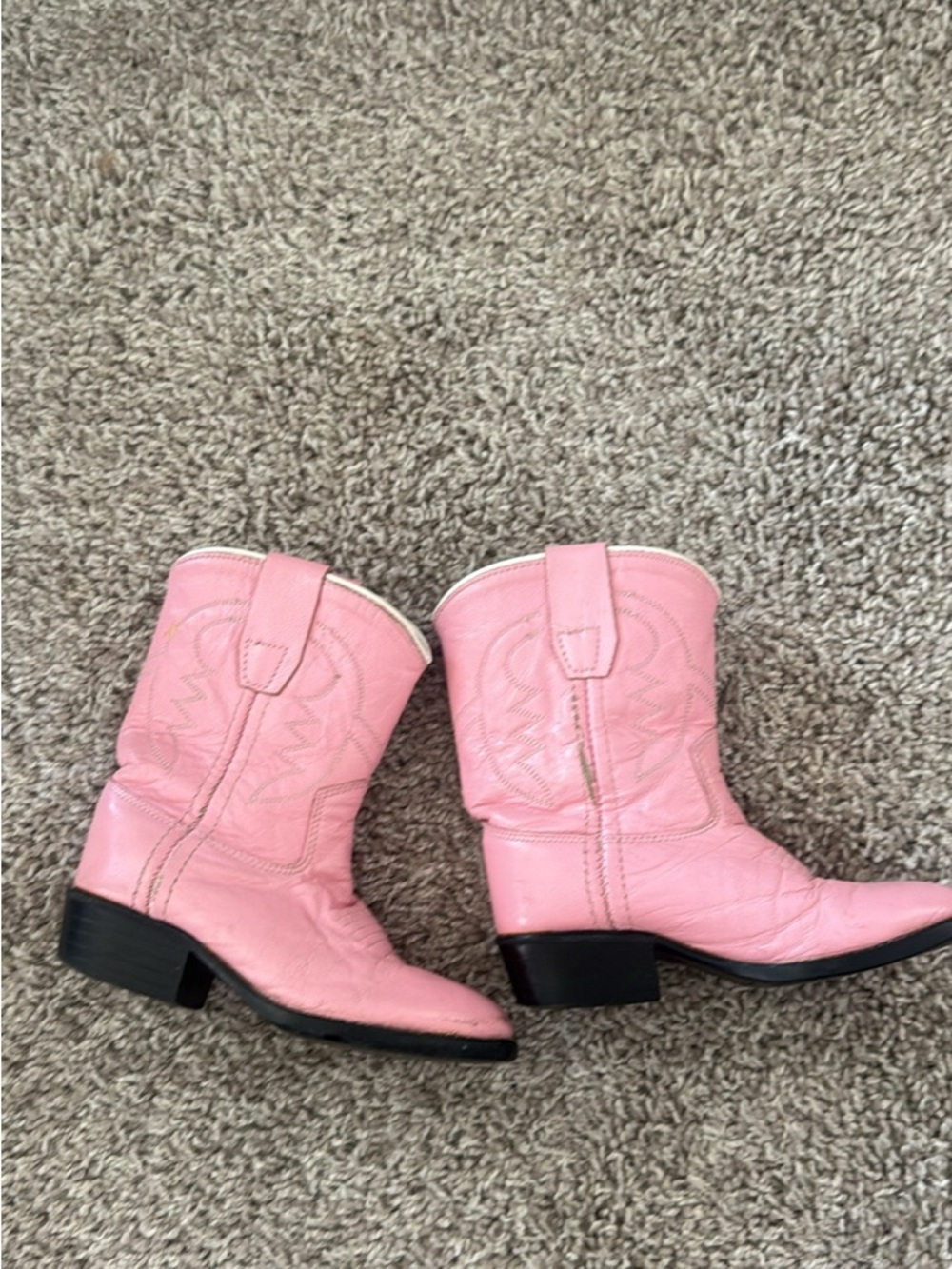 Old West Pink Kids Western Cowboy Boot - Picture 3 of 5